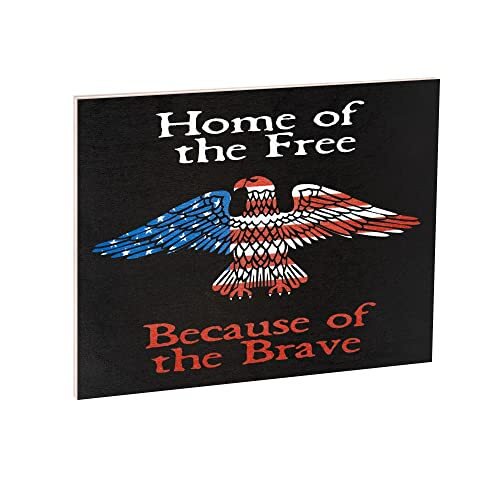 JennyGems Patriotic Decor, Home of the Free Wood Sign, 4th of July, Memorial Day