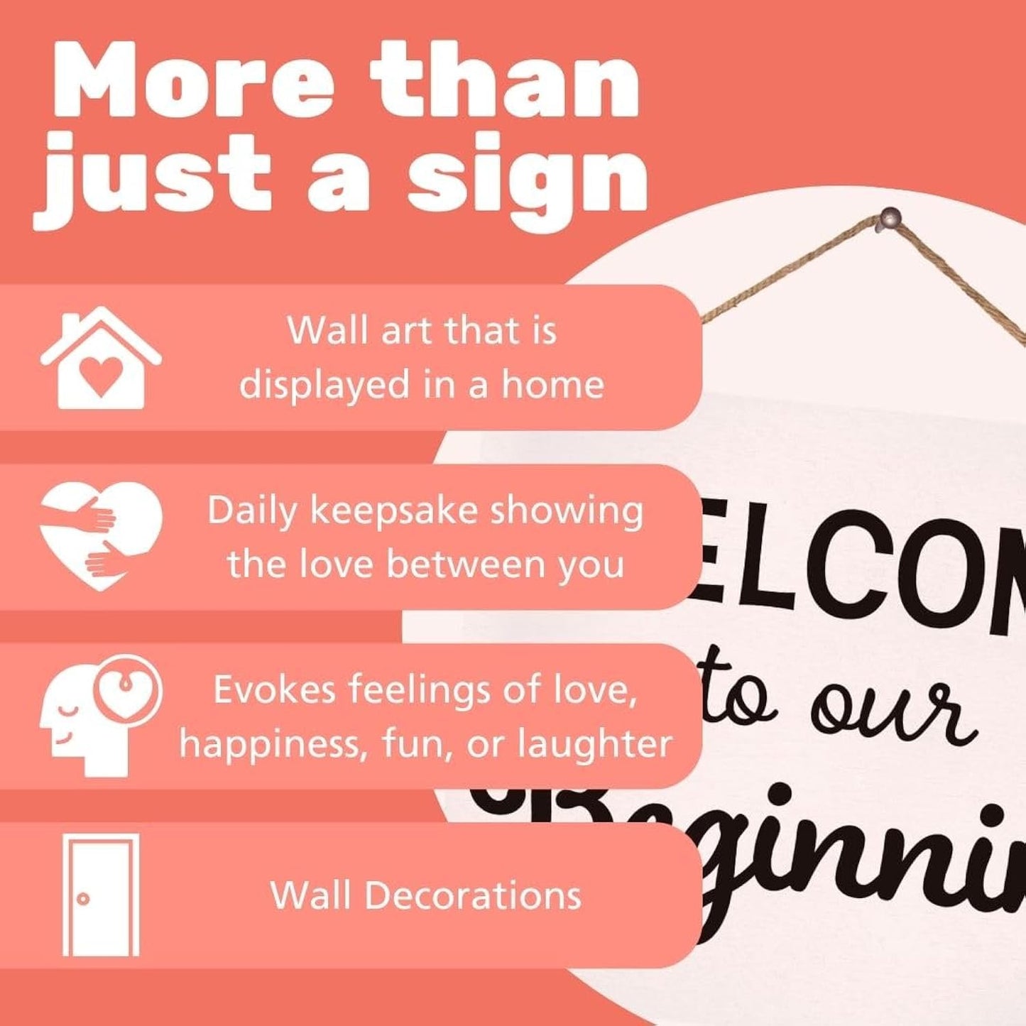 Welcome to the Beginning Sign: Minimalist Wood Wedding & Housewarming Decor