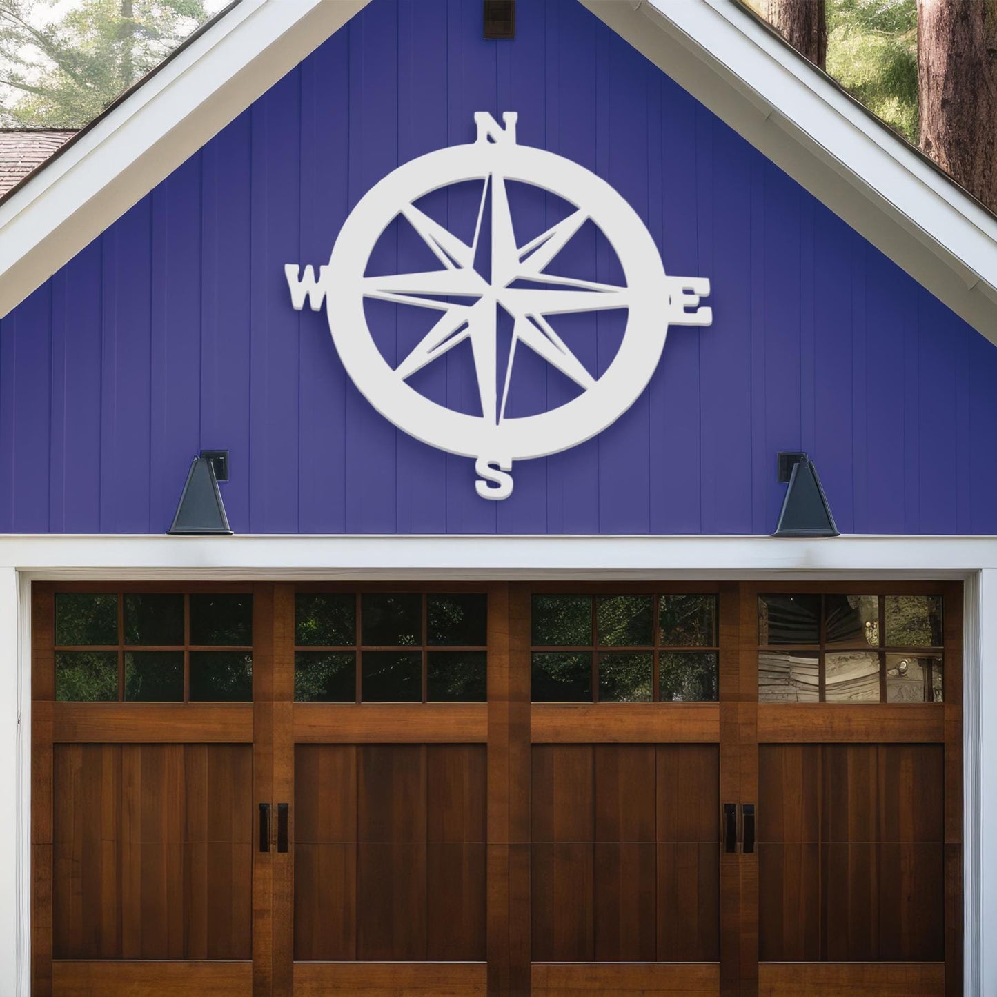 Nautical Compass Rose Sign: Weatherproof PVC Coastal Wall Art
