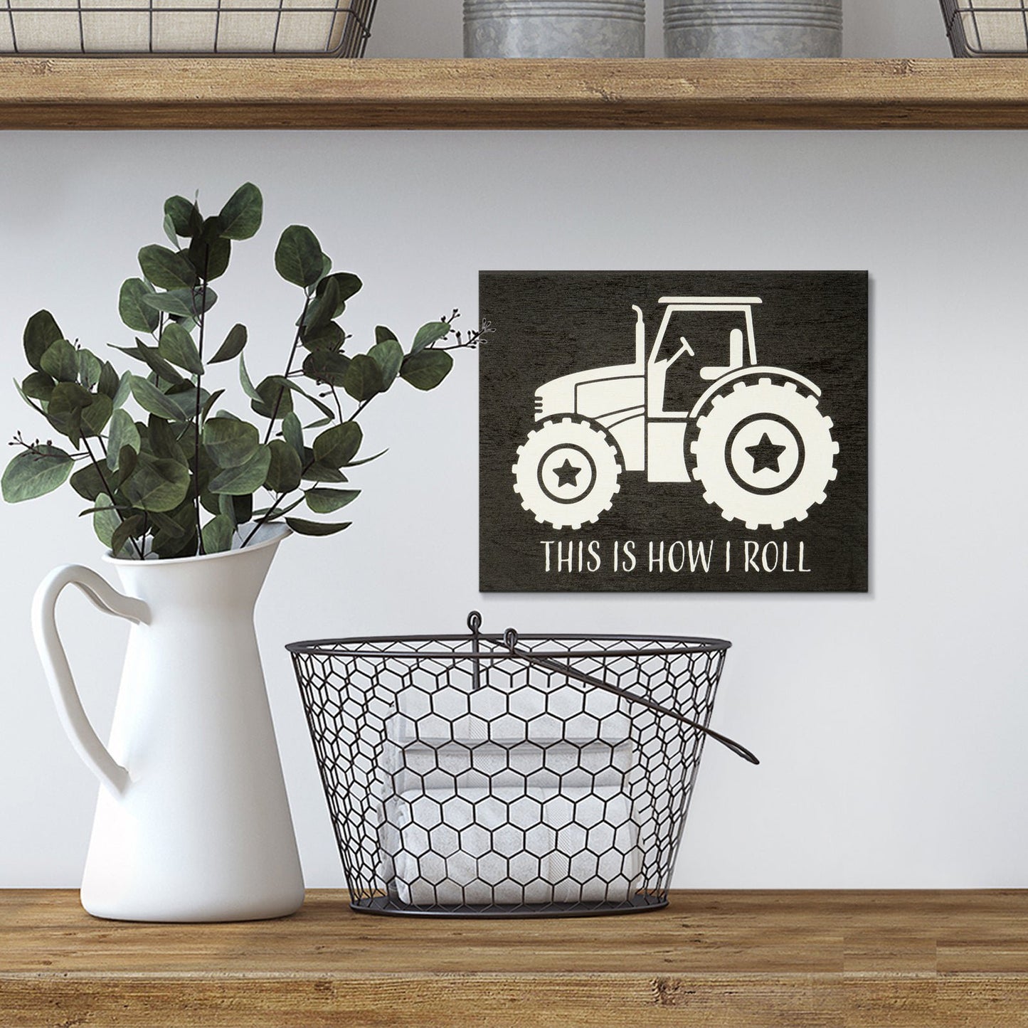 JennyGems This is How I Roll Tractor Wood Sign, Funny Farmer Gifts Tractor Gifts