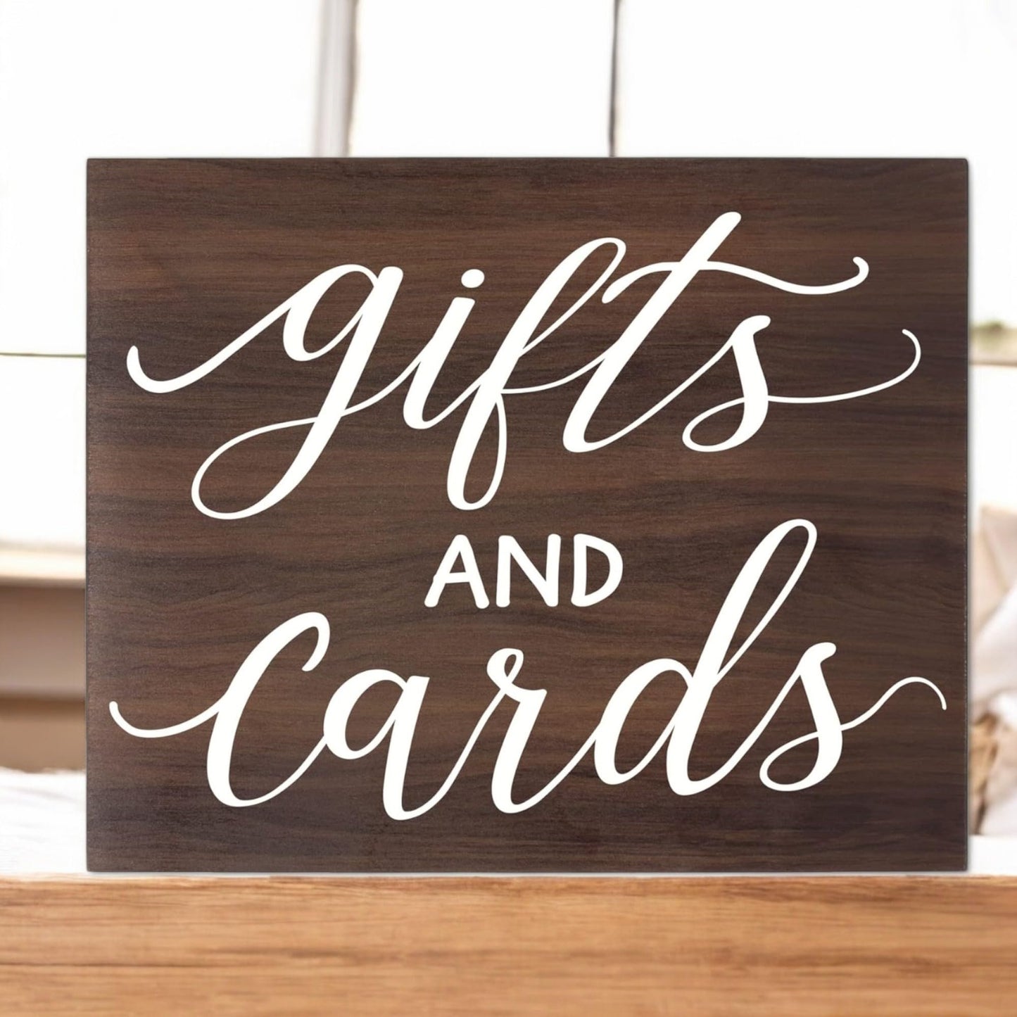JennyGems Gifts and Cards Sign, Wedding Decor, Party Signs, Birthday, Engagement, Bridal Shower Party Decor, Brown
