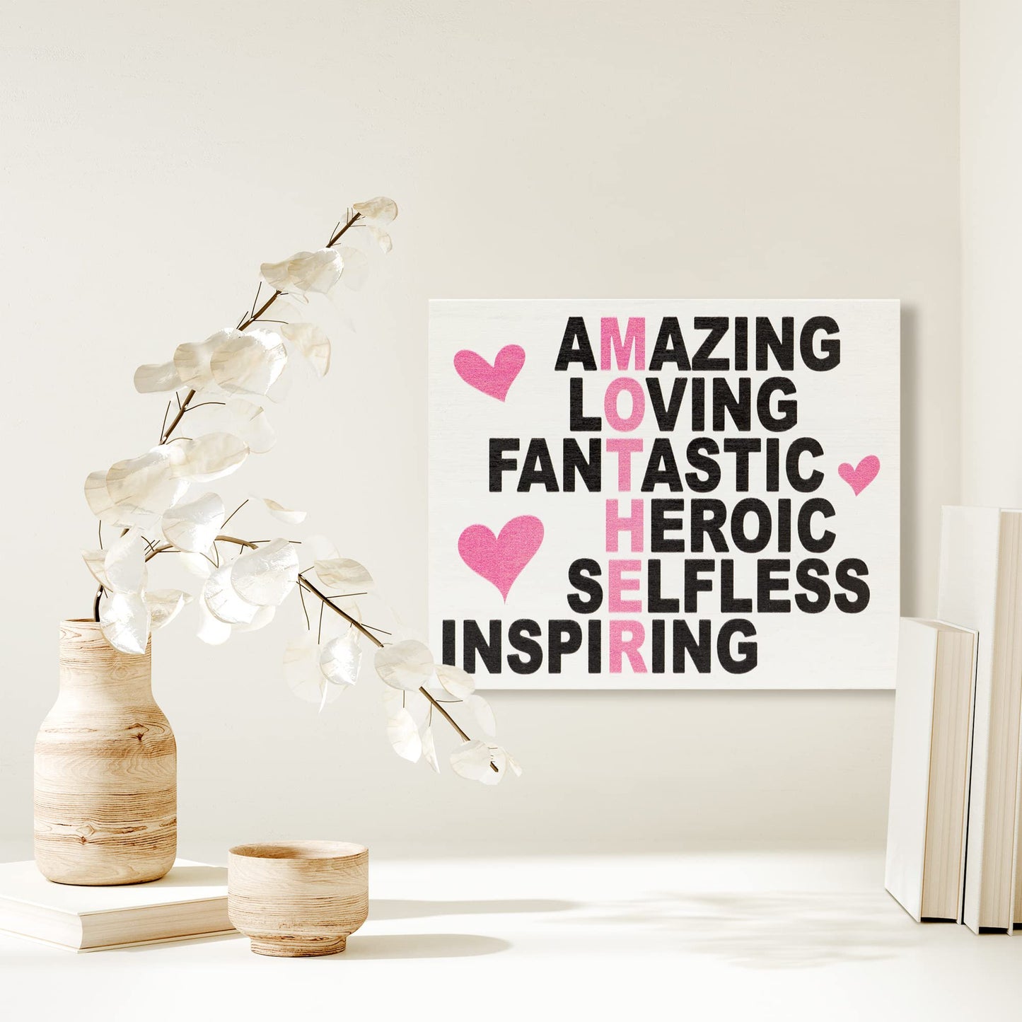 JennyGems Mom Gifts From Daughters, Mother Amazing Loving Inspiring Wooden Sign, Mothers Day Gifts for Mom, Made in USA