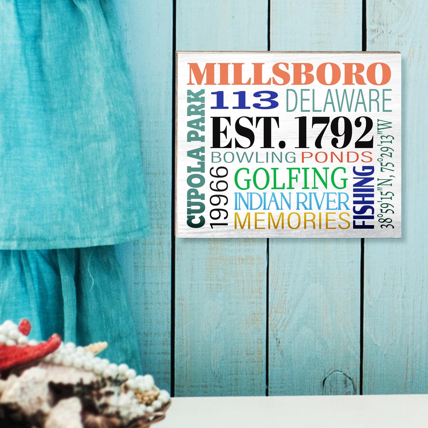 JennyGems Millsboro Delaware Gifts, Delaware Souvenirs, Town Memories, Wall Art, Made in USA