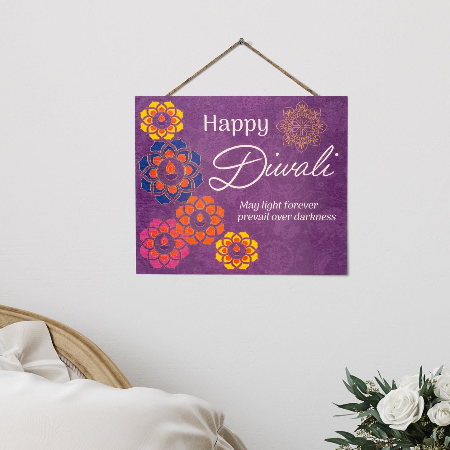JennyGems Happy Diwali Decorations for Home, Diwali Gifts, Diwali Decor (Purple)