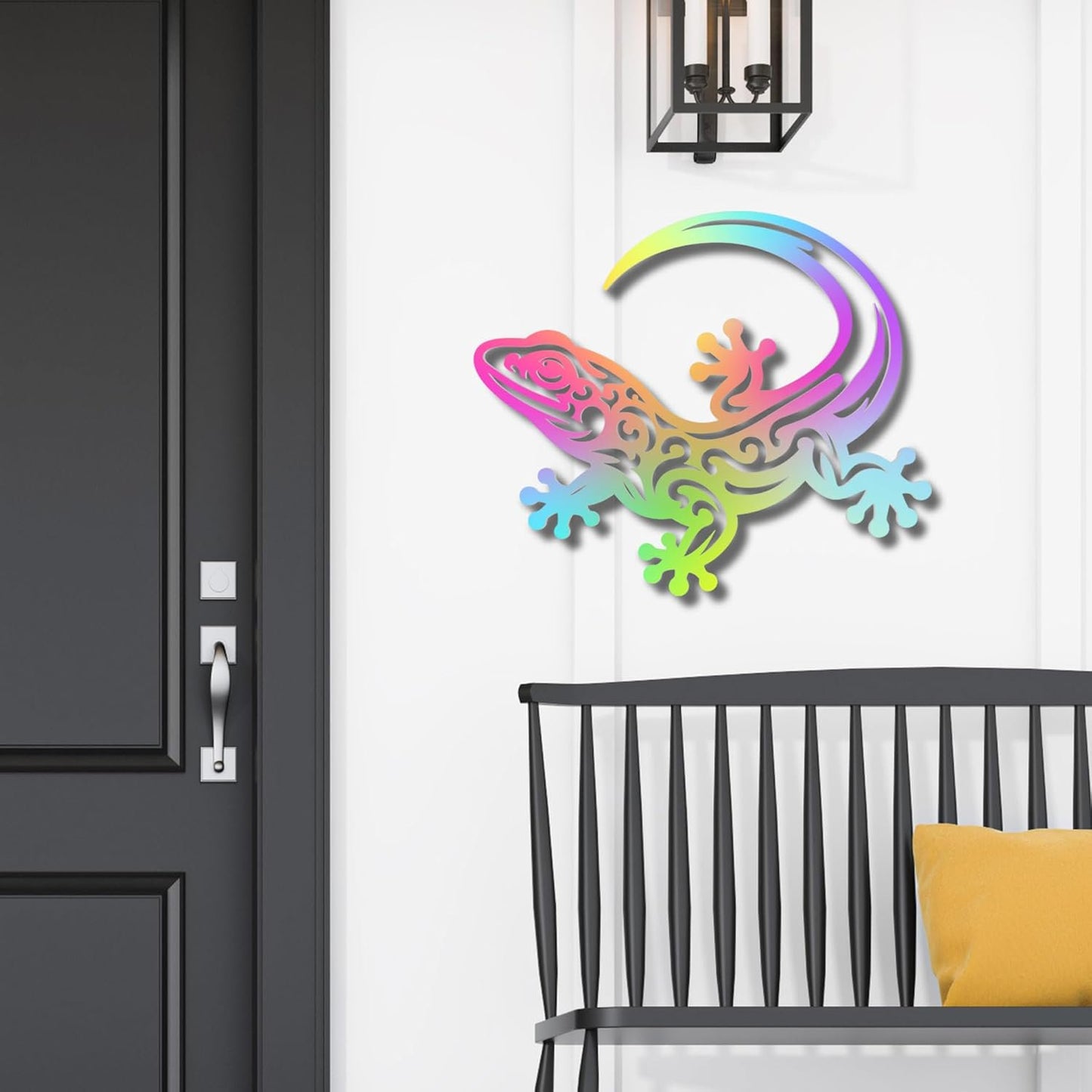Outdoor Gecko Wall Art, Lizard Decor for Fence, Patio, Tropical Wall Hanging