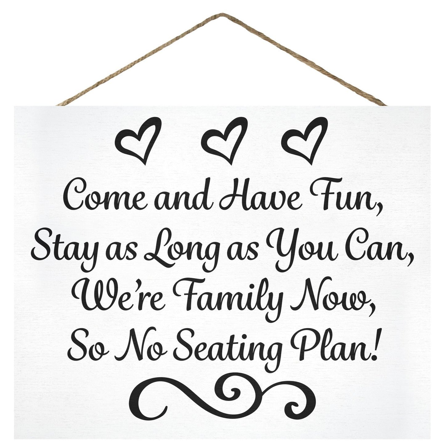 JennyGems Wedding Signs, Place Cards, Wedding Reception, No Seating Plan (White)