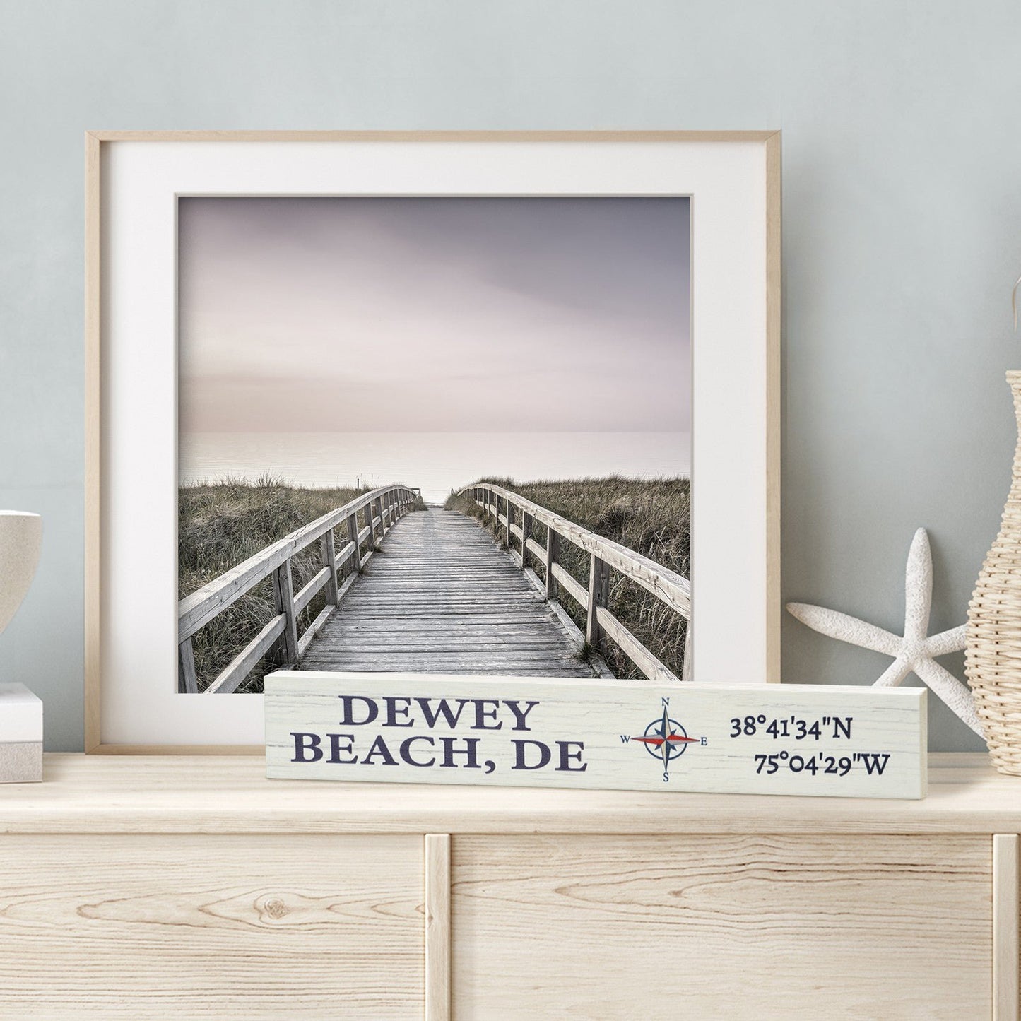 JennyGems Delaware Gifts, Delaware Souvenirs, Dewey Compass Coordinates Sign