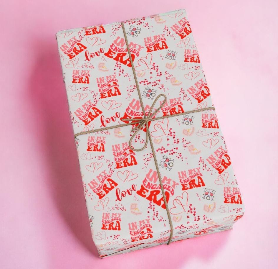 Engagement Wrapping Paper: 'In My Engaged Era' Design