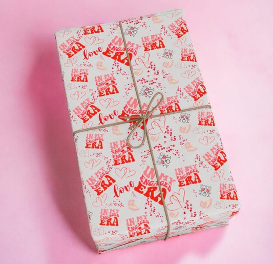 Engagement Wrapping Paper: 'In My Engaged Era' Design