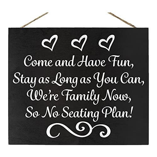 JennyGems Wedding Signs, Place Cards, Wedding Reception, No Seating Plan (Black)