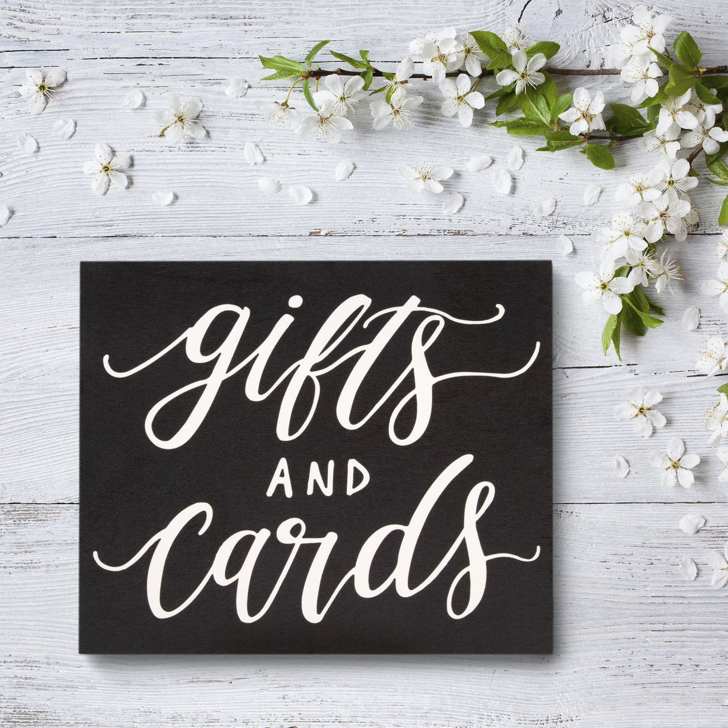 JennyGems Gifts and Cards Sign, Wedding Signs, Bridal Shower Party Decor (Black)