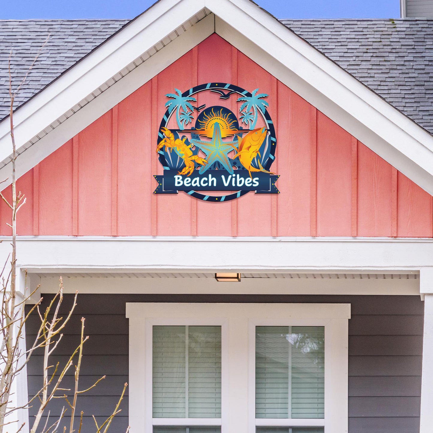 Personalized Beach House Sign – Custom Coastal Outdoor Wall Decor in Weatherproof PVC