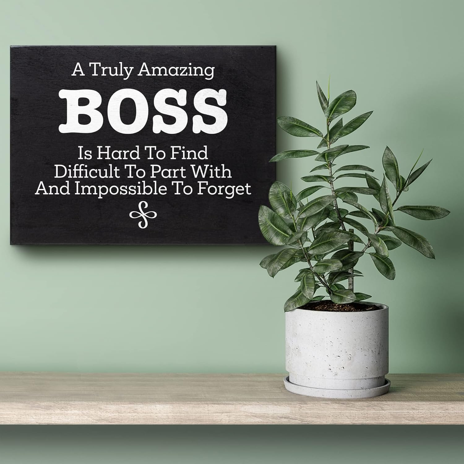 JennyGems Boss & Mentor Appreciation Gifts - 8x6 Inch Wood Sign for Bosses Day & Retirement