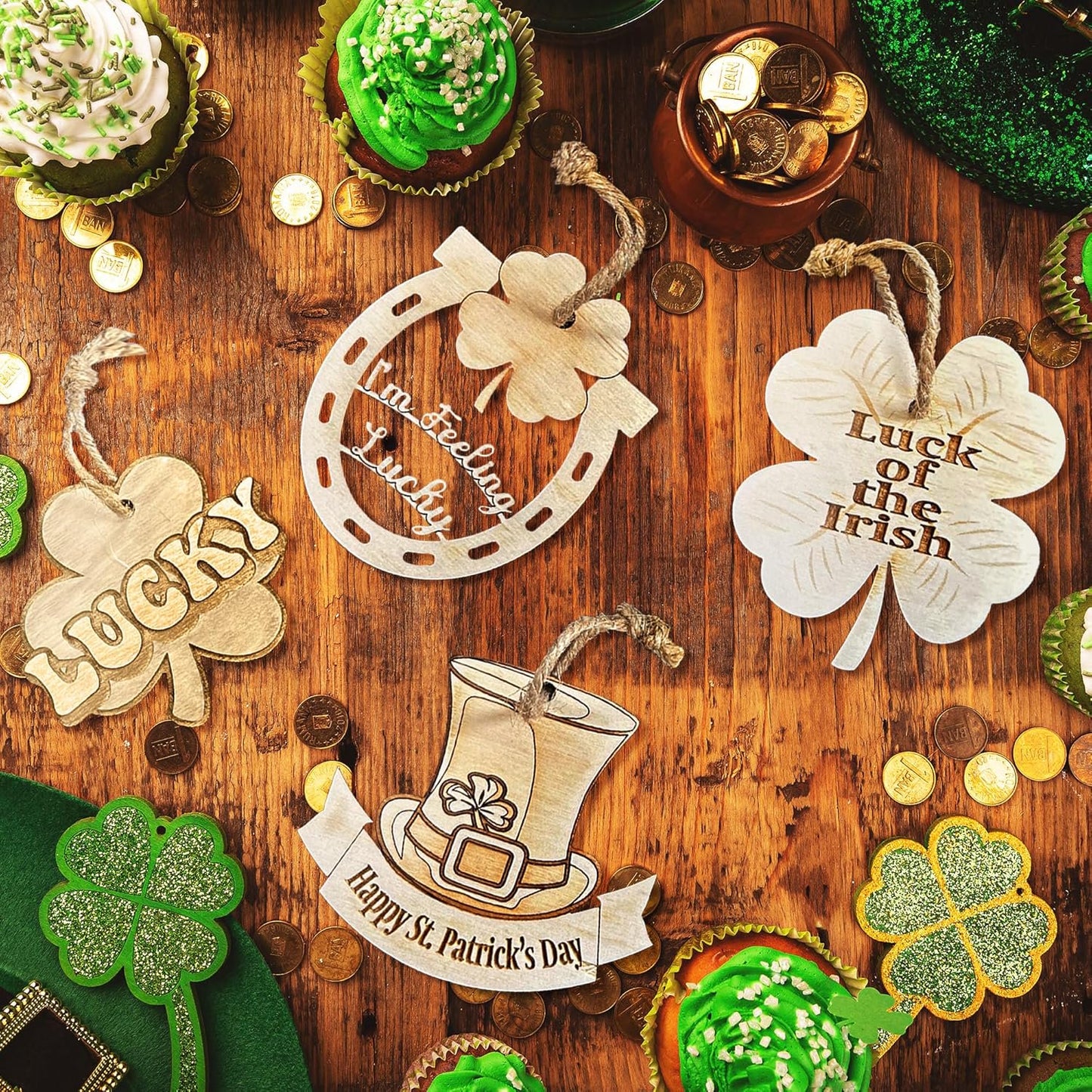 St. Patrick's Day Wooden Ornament Set