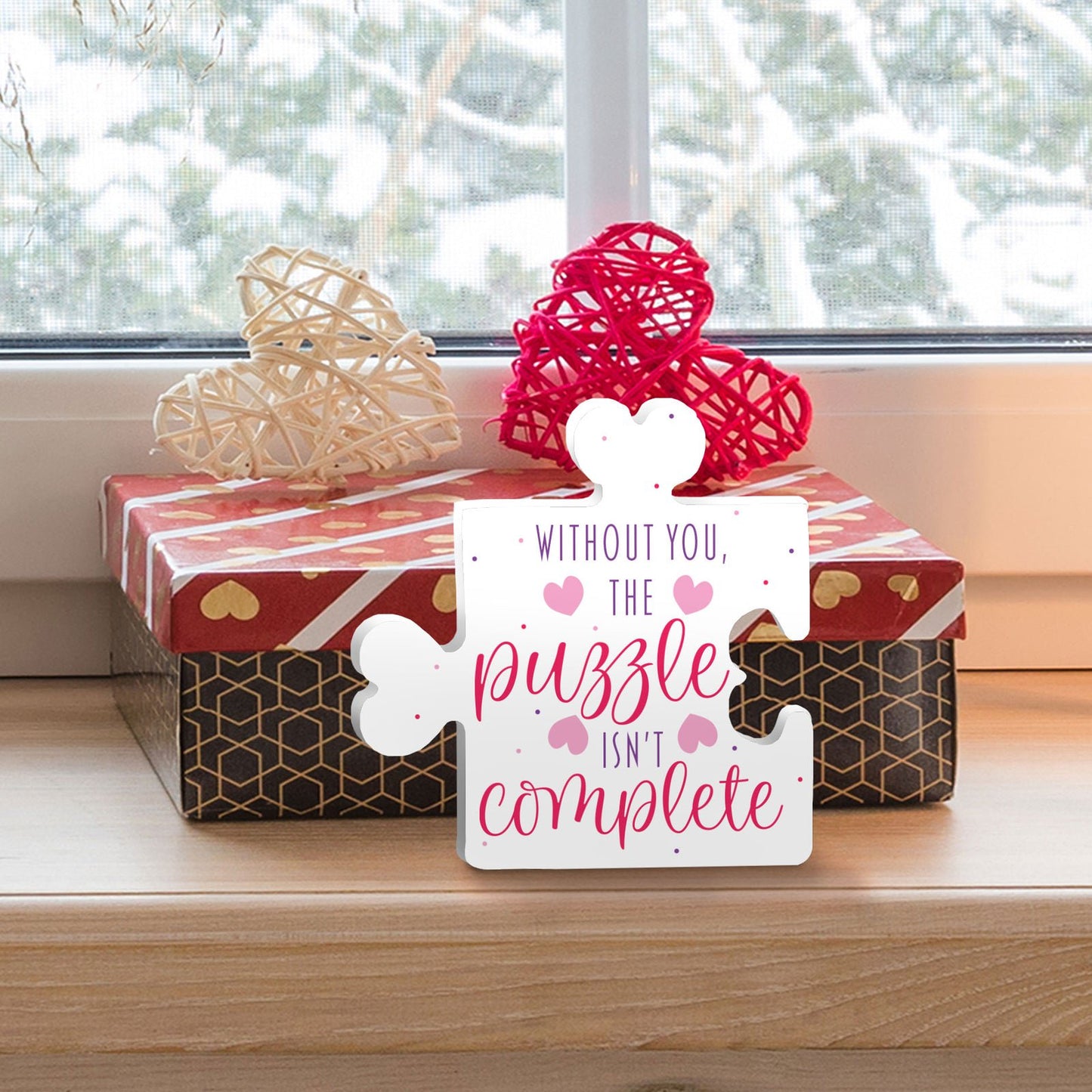 Valentines Day Decor, Without You the Puzzle Isn't Complete PVC Puzzle Sign