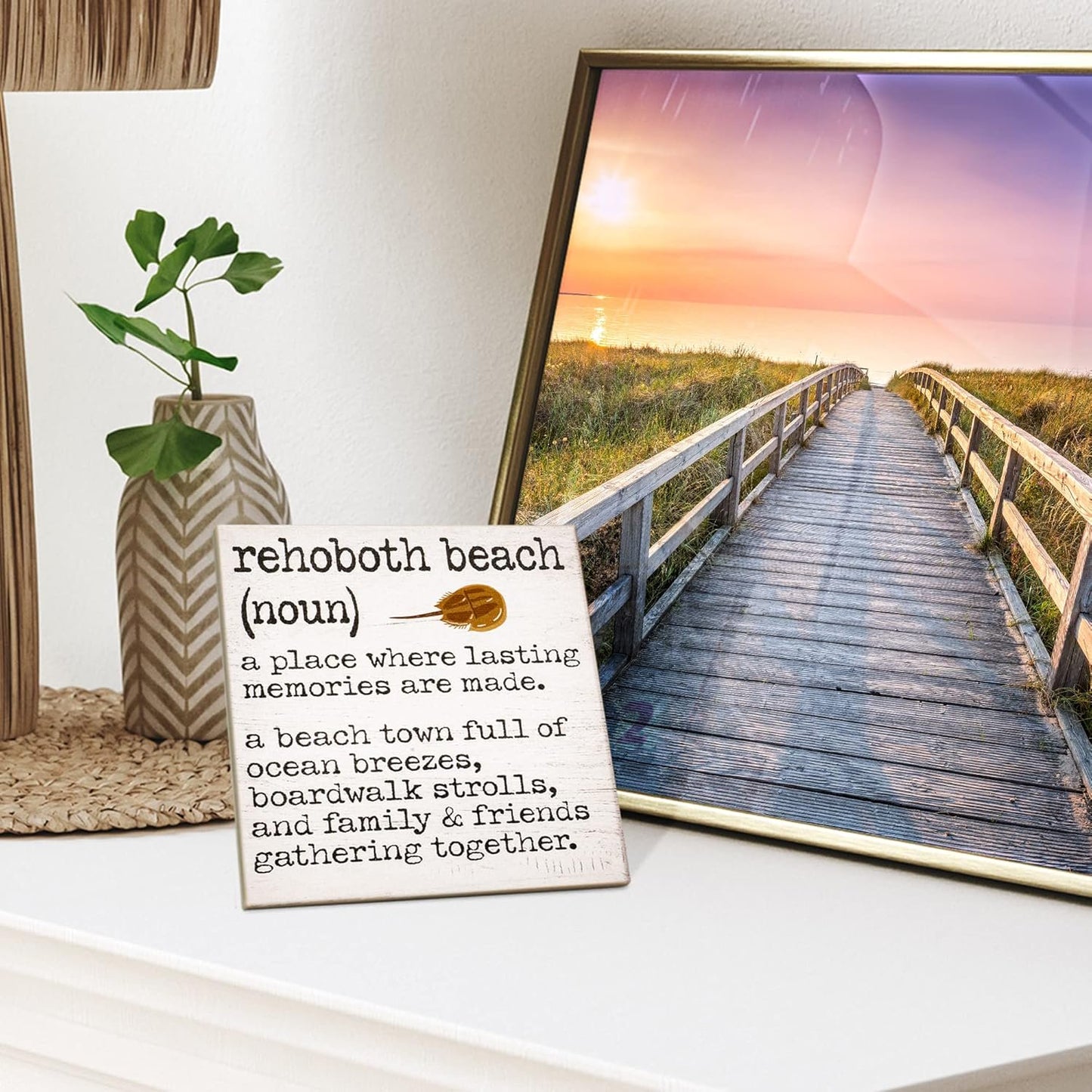 Rehoboth Beach Delaware Souvenirs, Rehoboth Beach Definition Wooden Sign, Delaware Decor