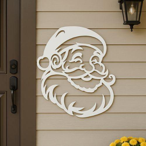 Handmade Santa Claus Christmas Decoration: Weatherproof PVC Wall Hanging