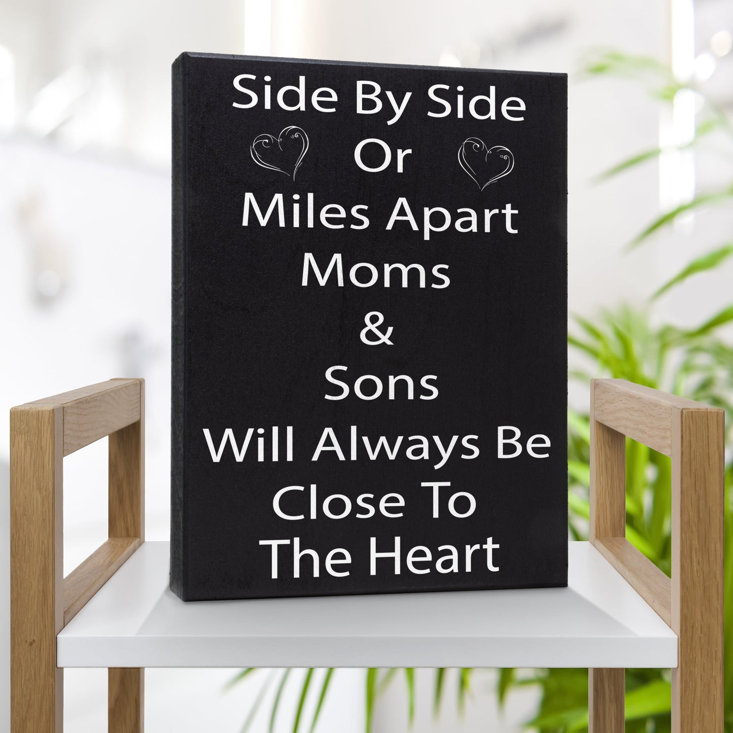 Mom Son Sign Gift Decor, Gift for Mother from Son, Wall Hanging and Tabletop Box Sign, Made in USA