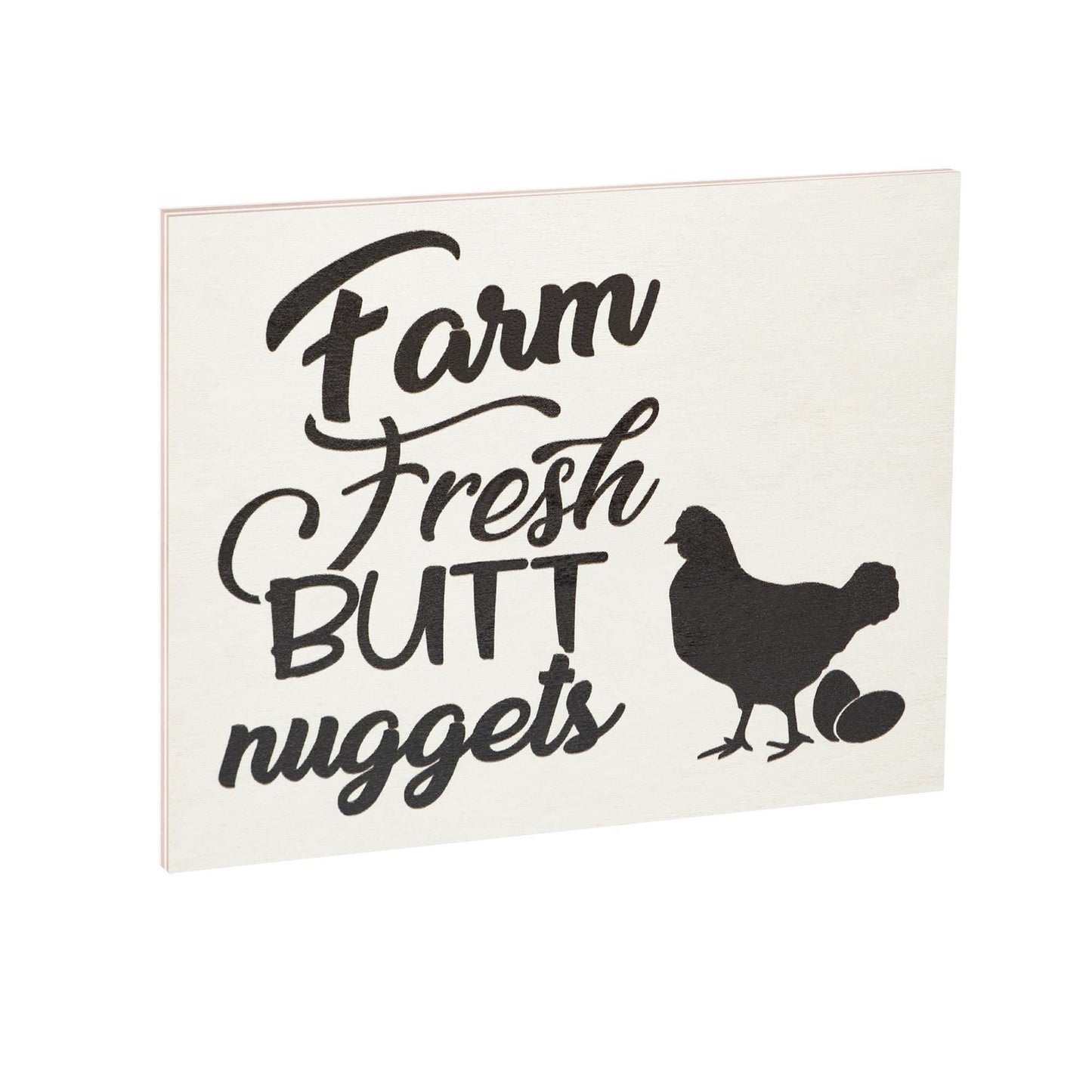 Farm Fresh Butt Nuggets Sign: Funny Chicken Coop Decor