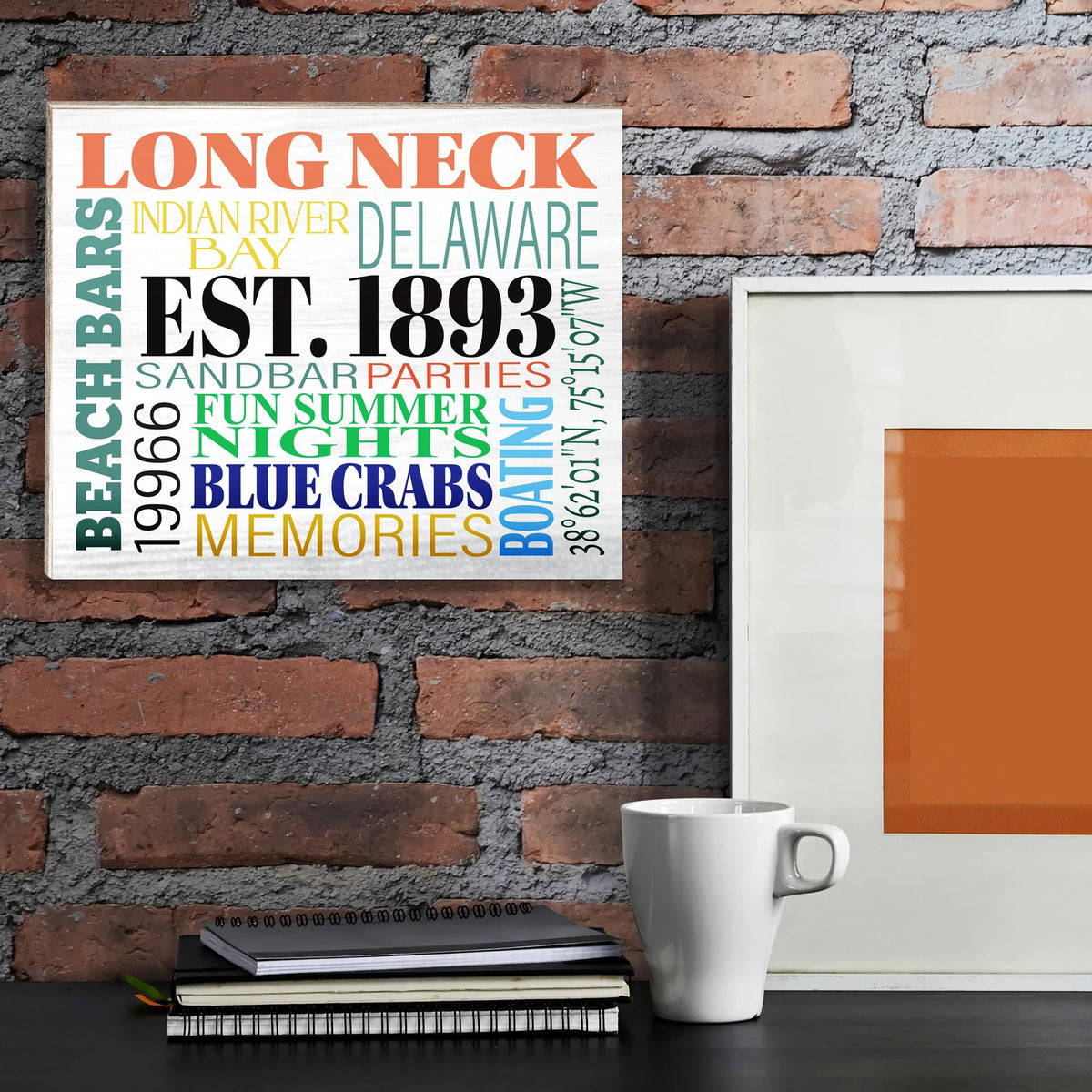 JennyGems Long Neck Delaware Gifts and Souvenirs, Delaware Sign, Beach Decor, Made in USA