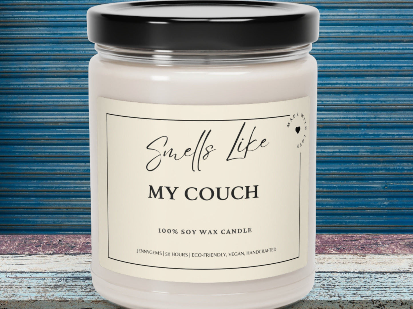 Funny 'Smells Like My Couch' Soy Candle: Introvert Gift