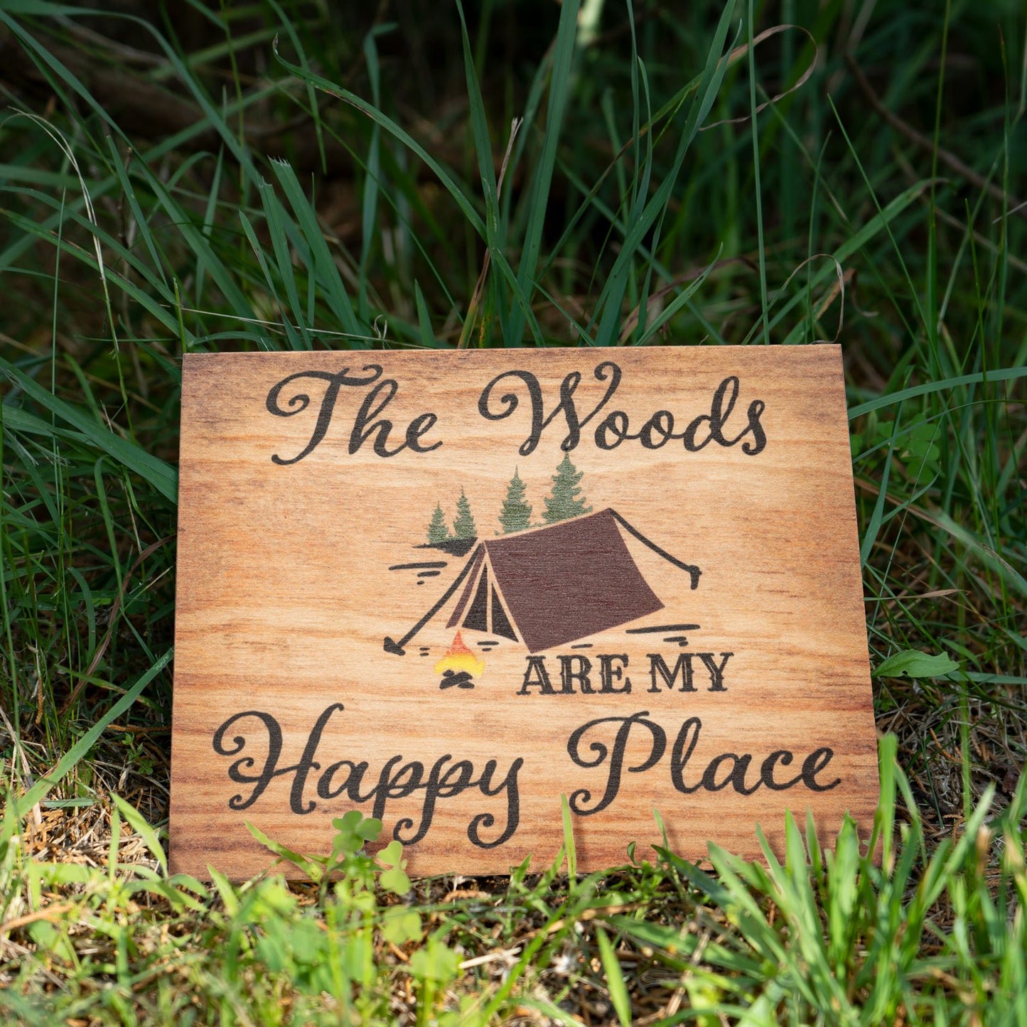 JennyGems Camper Gift for Women, Gift for Campers, Woods Are My Happy Place Sign