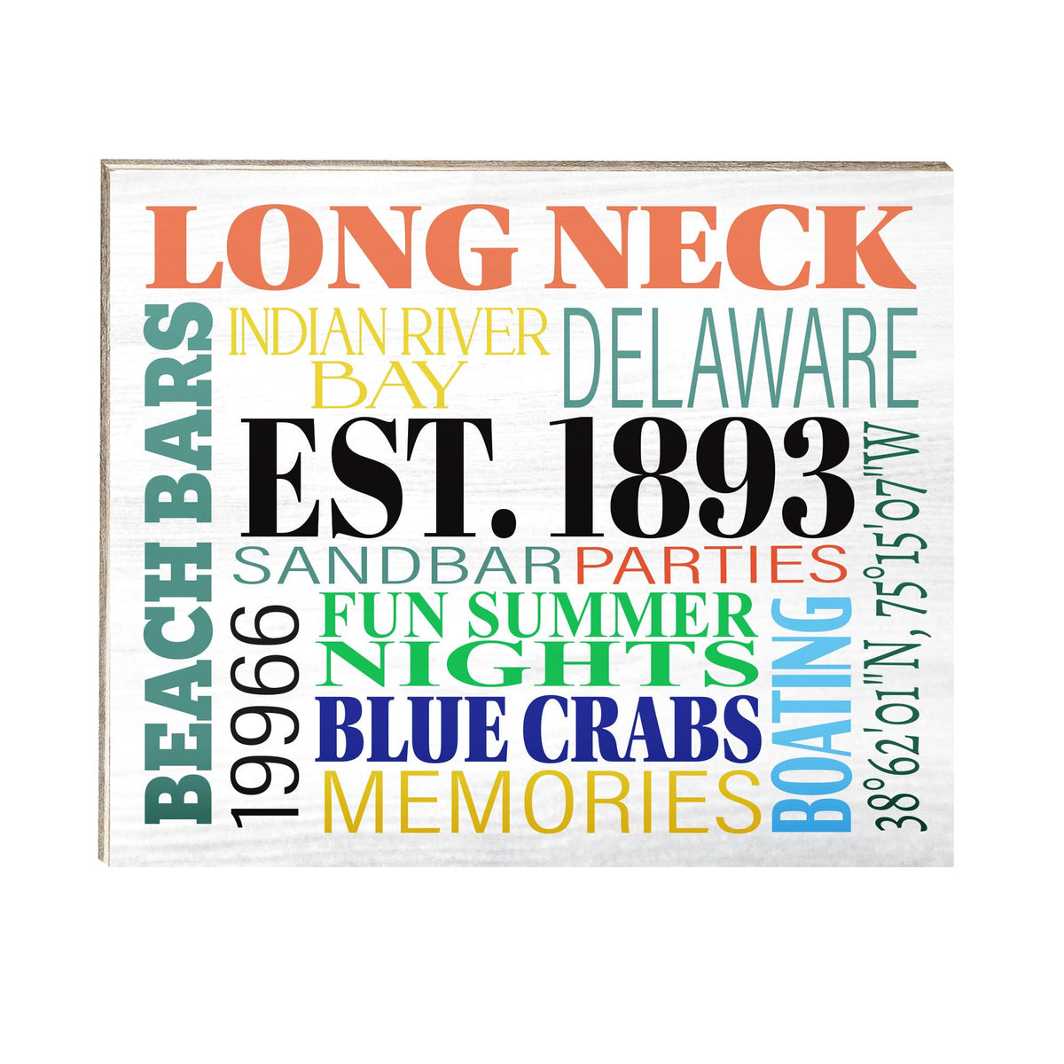 JennyGems Long Neck Delaware Gifts and Souvenirs, Delaware Sign, Beach Decor, Made in USA