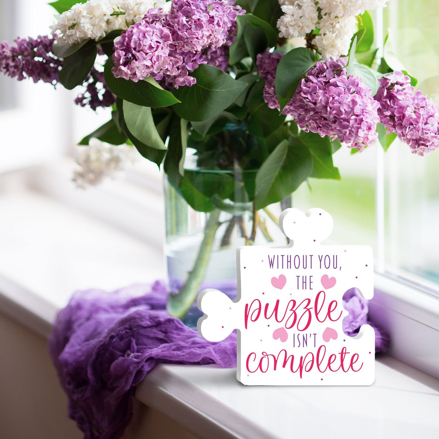 Valentines Day Decor, Without You the Puzzle Isn't Complete PVC Puzzle Sign
