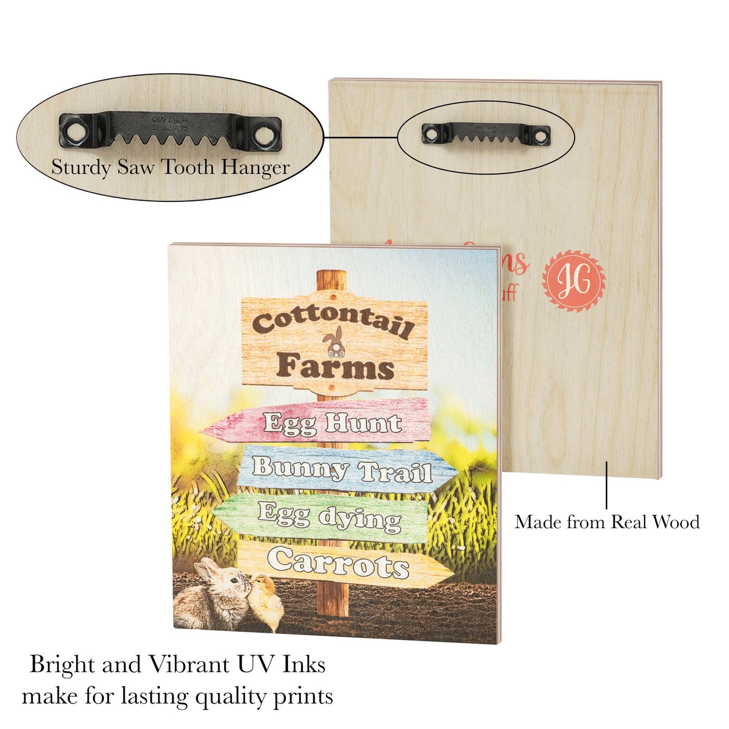 JennyGems Easter Decorations, Cottontail Farms Easter Sign, Wall Hanging