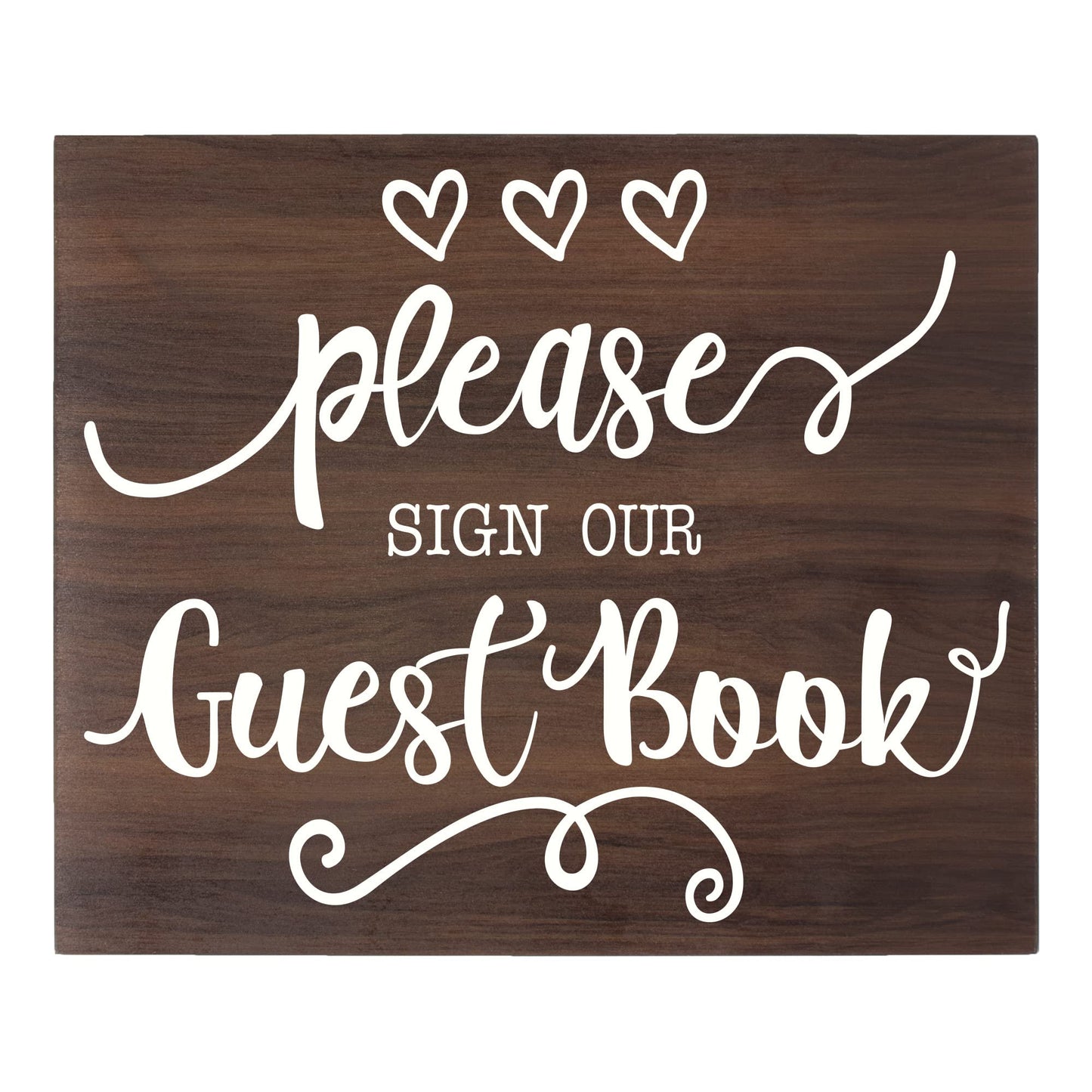 JennyGems Wedding Reception Signs, Please Sign Our Guest Book Wedding Sign, Guest Book Table Sign, 10x12 Inch Wood Sign, Rustic Wedding Decor, Guestbook Sign for Bridal Shower