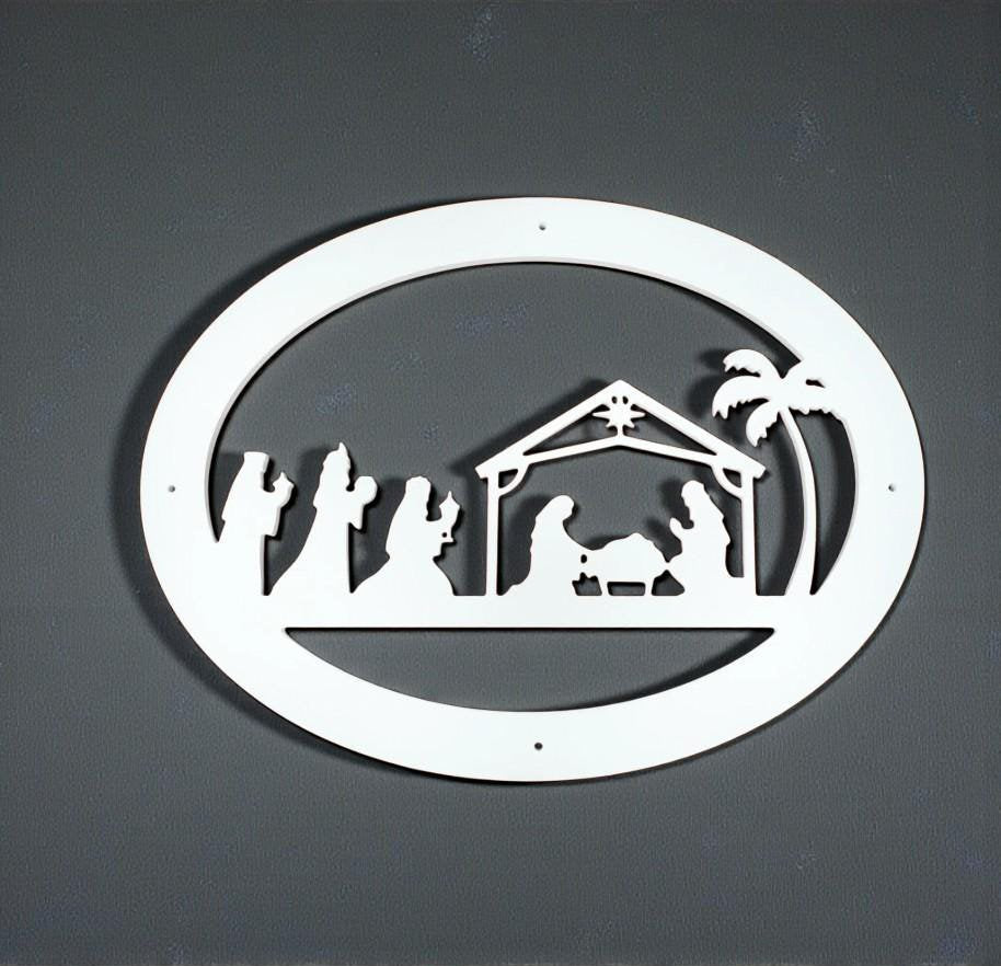 Weather-Resistant Nativity Scene Christmas Sign - Indoor & Outdoor Holiday Wall Decor - Durable PVC Christmas Decoration