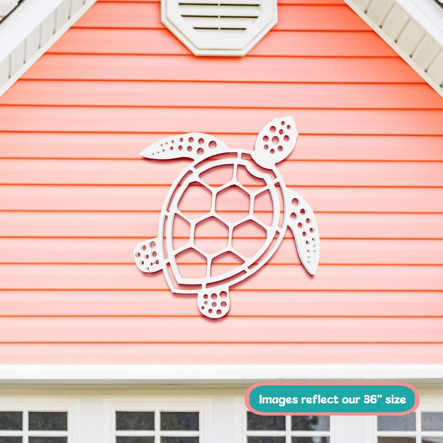 Handcrafted PVC Turtle Outdoor Wall Art - Coastal Nautical Decor, Weatherproof Turtle for Beach House, Pool, or Garden