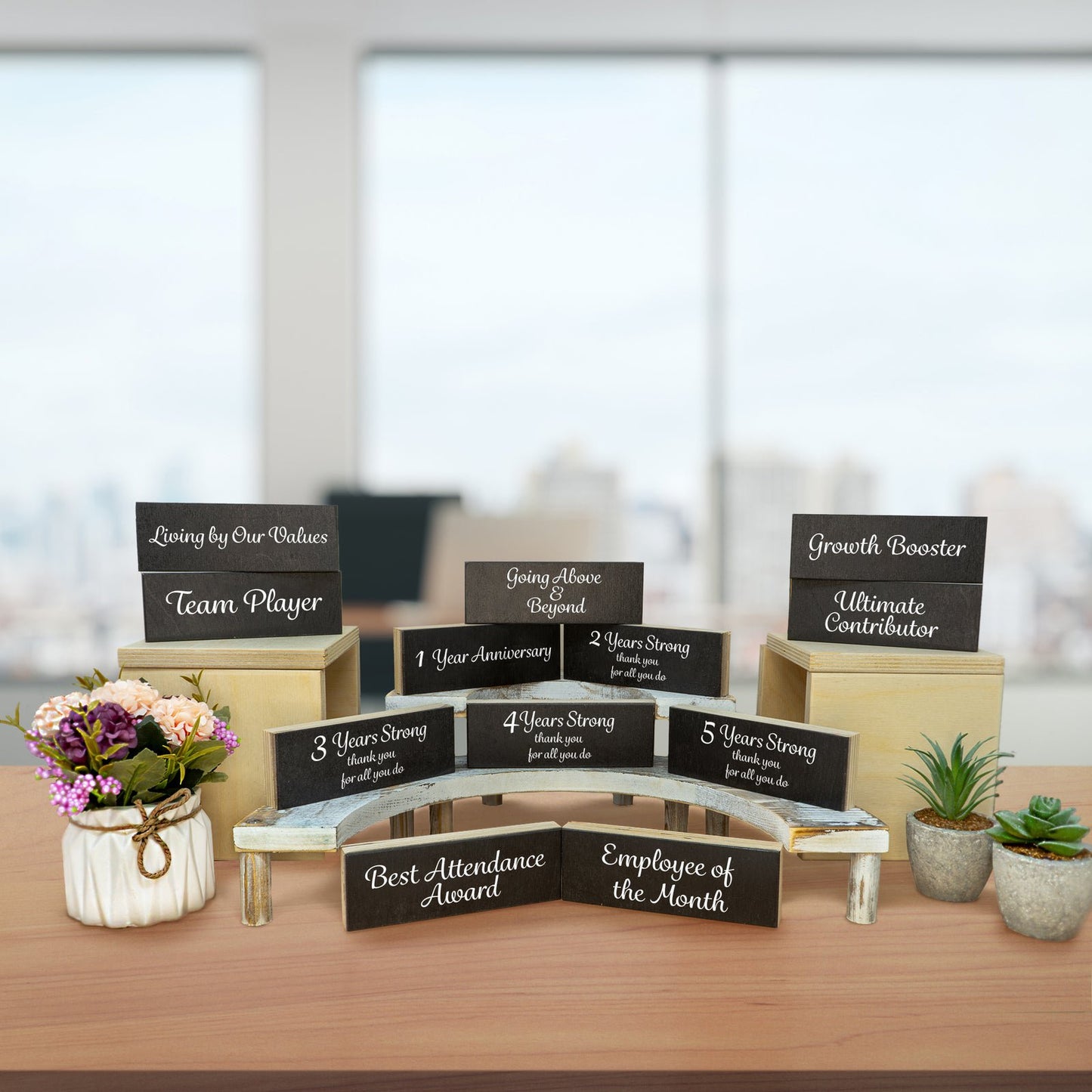 JennyGems Employee Anniversary/Motivation Gifts for Coworkers, Thank You Blocks