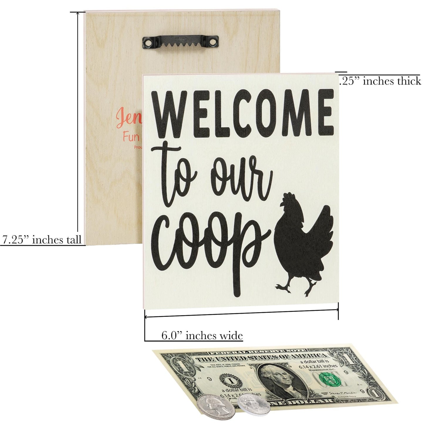 Welcome To Our Coop Chicken Sign: Farmhouse Barn Decor