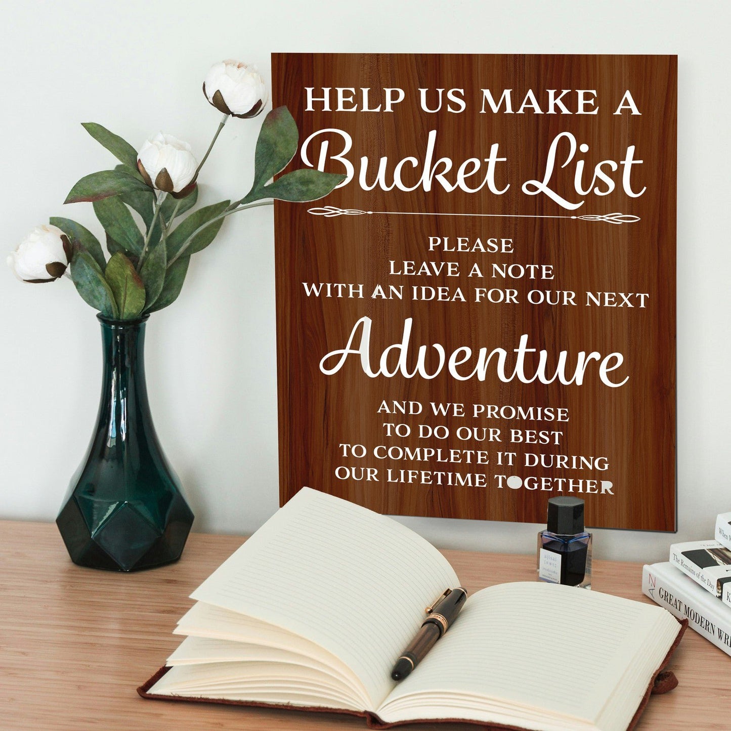 Bucket List Sign , Wedding Decor (Brown)