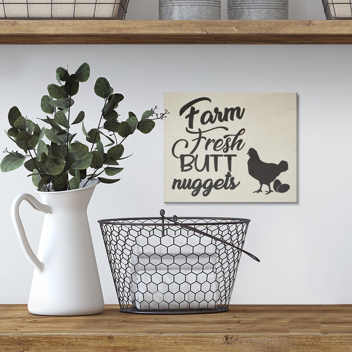 Farm Fresh Butt Nuggets Sign: Funny Chicken Coop Decor