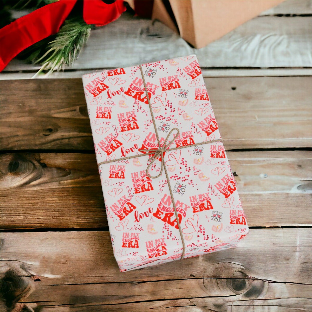 Engagement Wrapping Paper: 'In My Engaged Era' Design