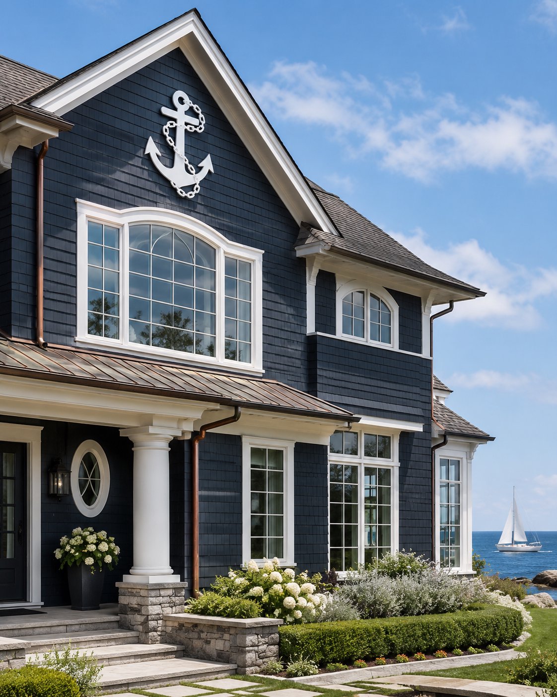 Nautical Anchor Wall Decor – Weatherproof PVC Outdoor Sign, Coastal Beach House Decor