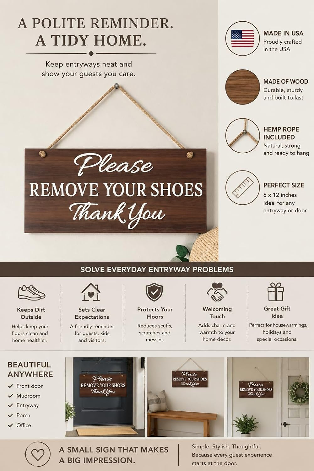 Please Remove Your Shoes Thank You, No Shoes Sign