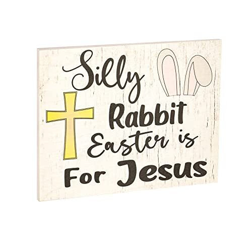 JennyGems Easter Decorations, Silly Rabbit Easter Is for Jesus, Farmhouse Easter