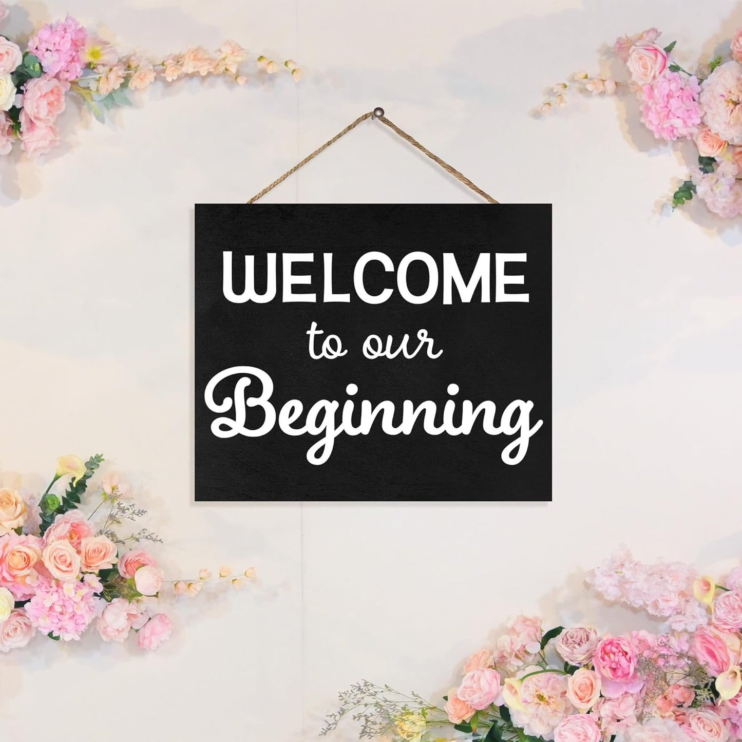 Welcome to the Beginning Sign: Minimalist Wood Wedding & Housewarming Decor