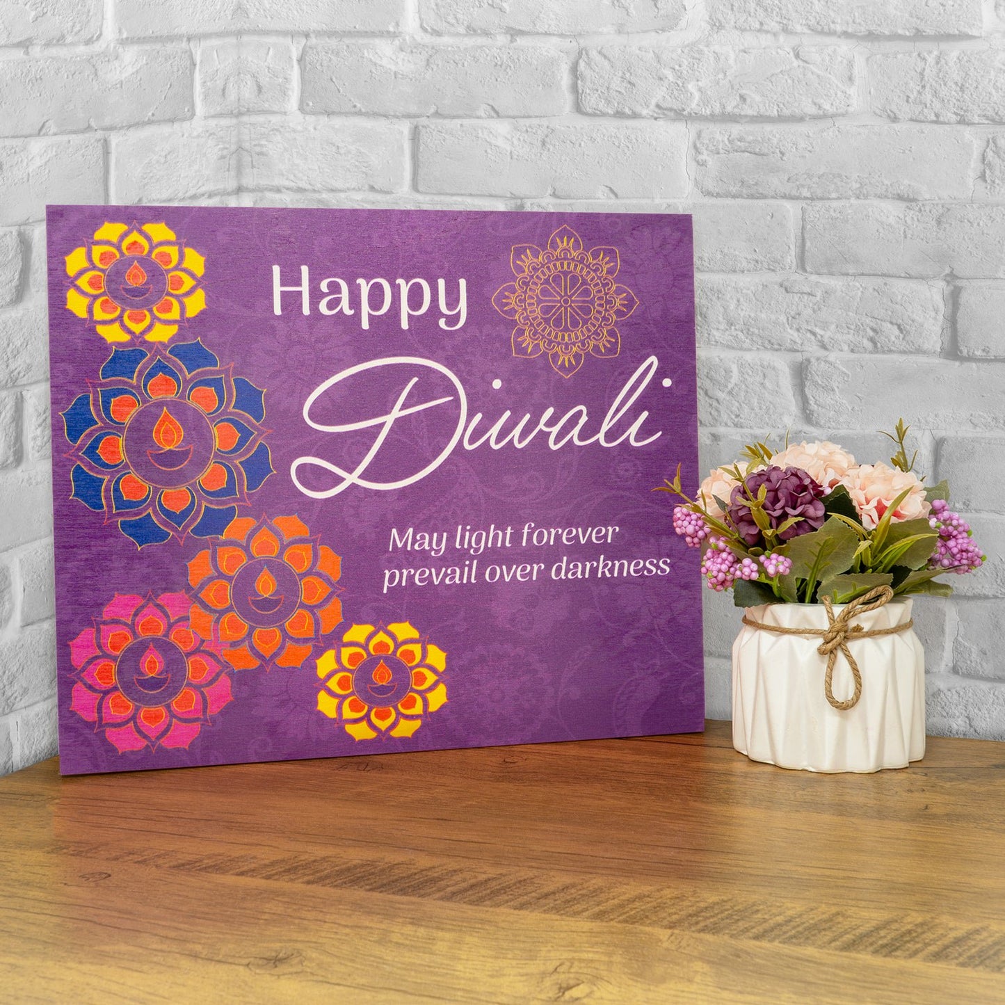JennyGems Happy Diwali Decorations for Home, Diwali Gifts, Diwali Decor (Purple)