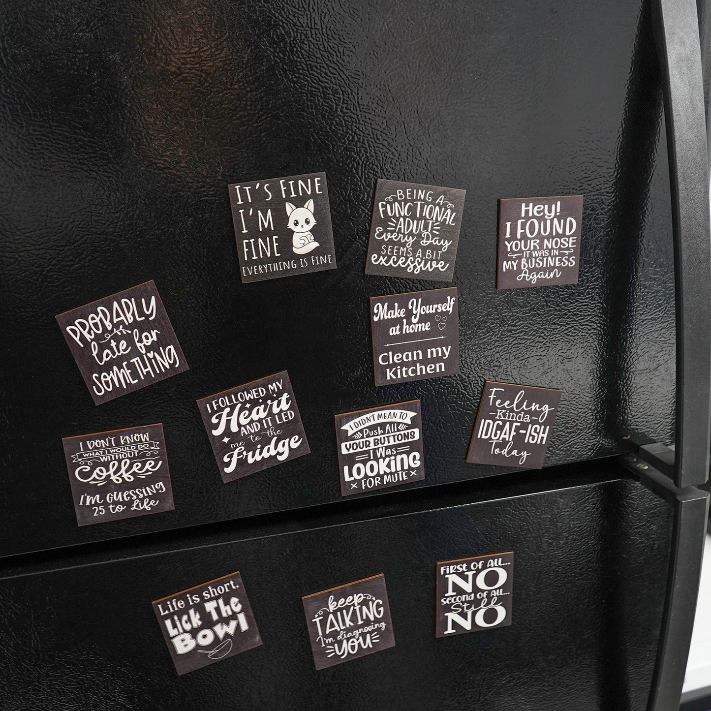 JennyGems IDK IDC and Also IDGAF Funny Fridge Magnet, Refrigerator Magnets