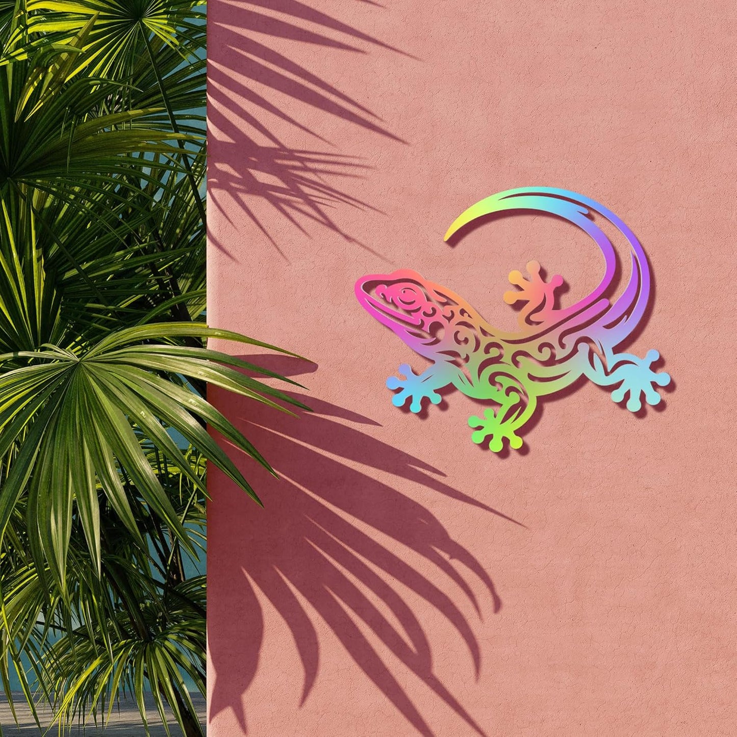 Outdoor Gecko Wall Art, Lizard Decor for Fence, Patio, Tropical Wall Hanging