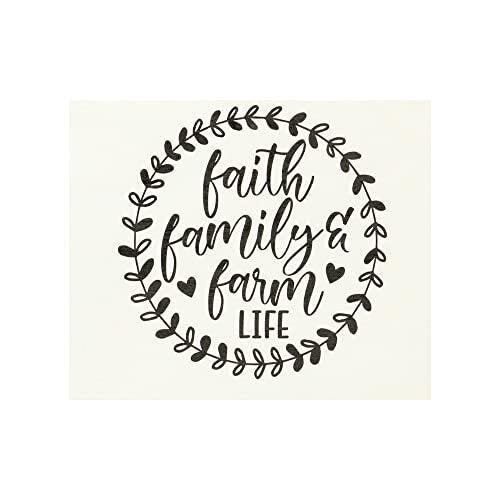 JennyGems Faith Family Farm Life Sign, Barn Decor, Farmhouse Decor, Christian