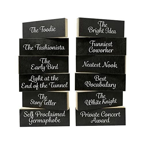 JennyGems Employee Funny Superlatives Gift Recognition Coworkers, Decor Blocks