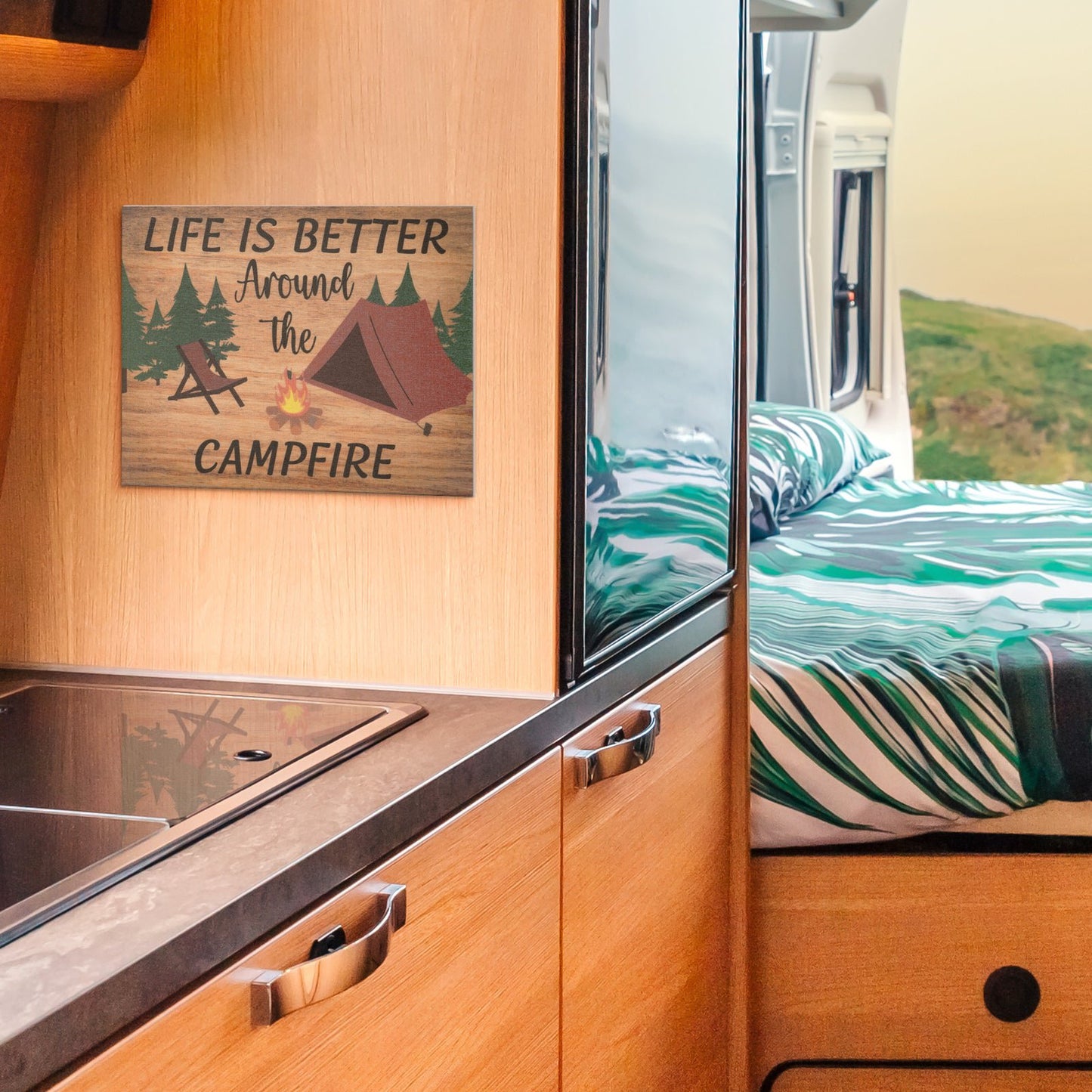 JennyGems Camper Gifts, Life Is Better Around the Campfire Sign, RV Decor