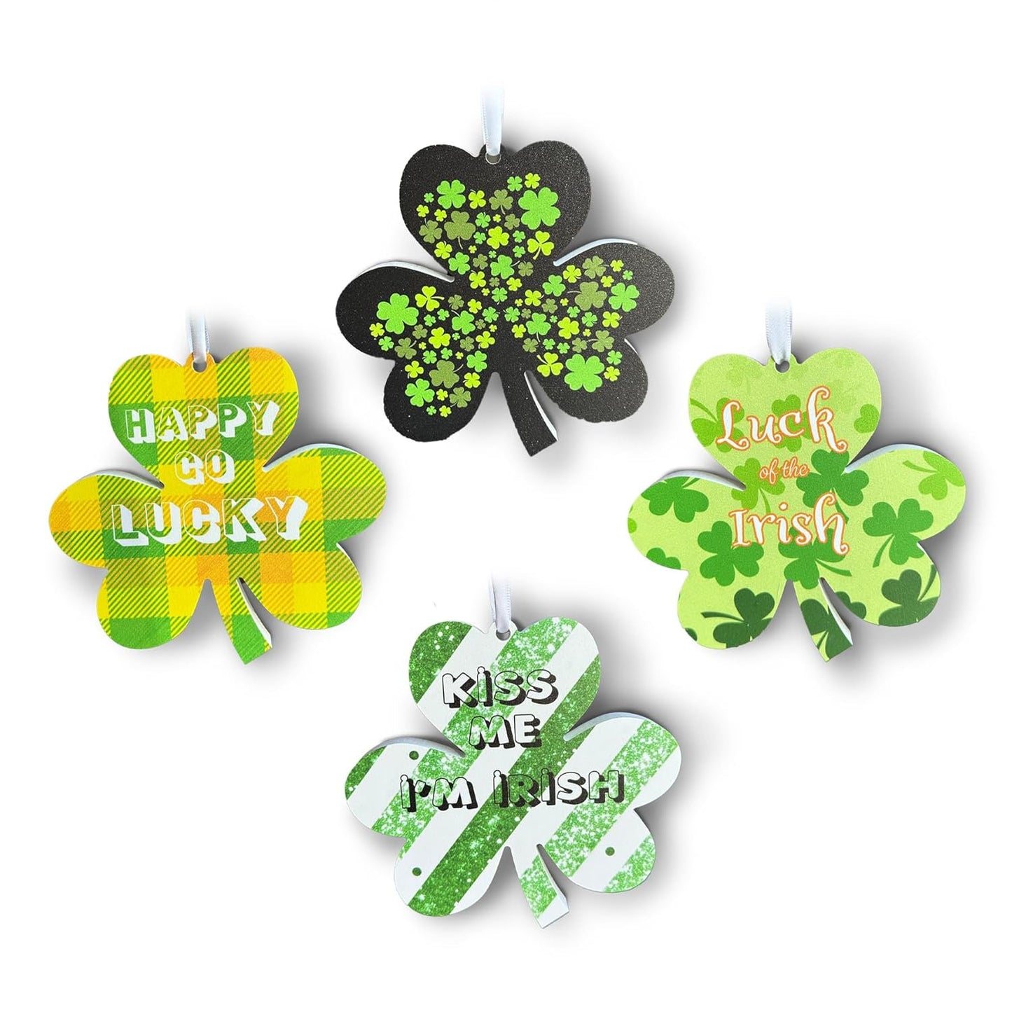 Shamrock Ornaments 4pc Set, St. Patrick's Day Decor