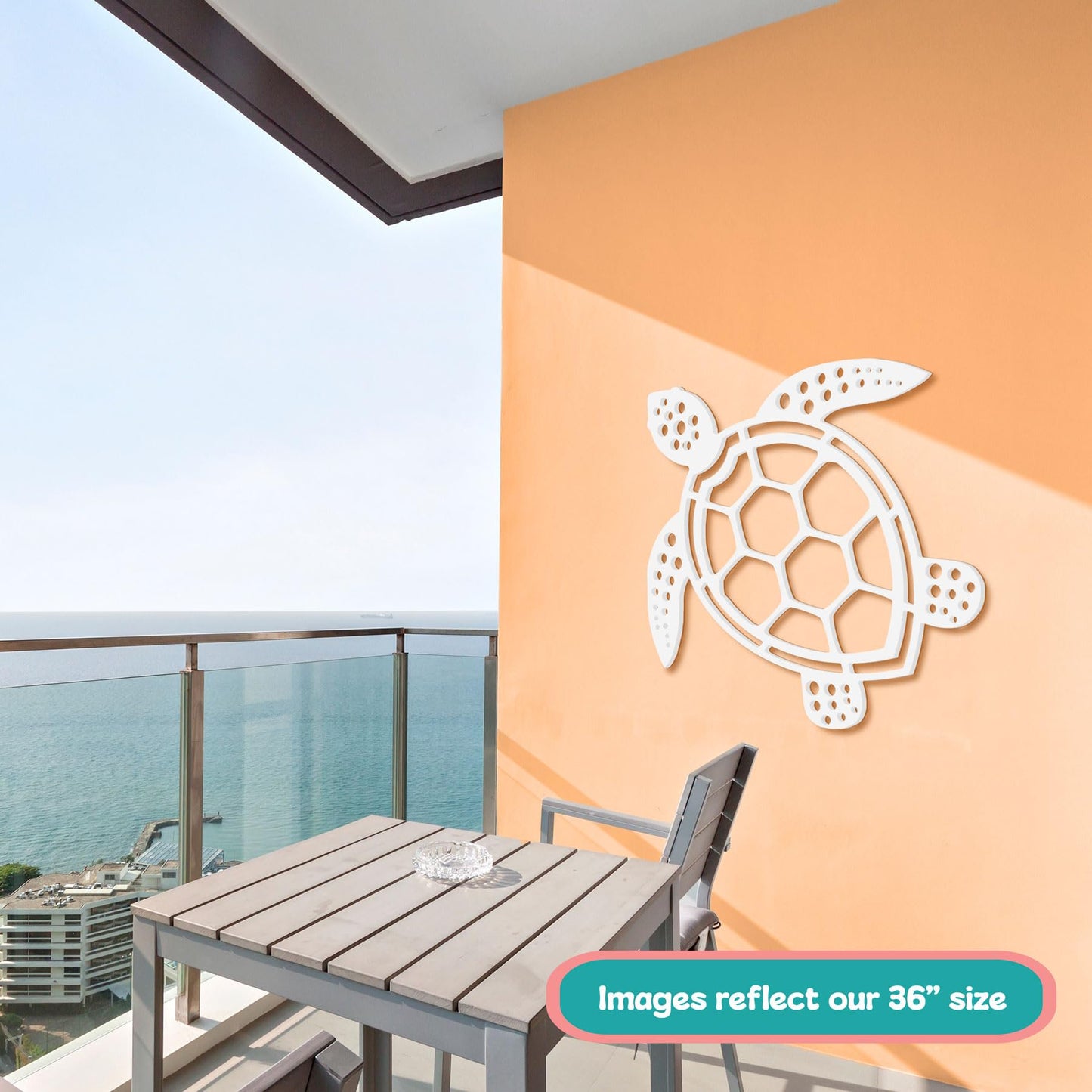 Handcrafted PVC Turtle Outdoor Wall Art - Coastal Nautical Decor, Weatherproof Turtle for Beach House, Pool, or Garden