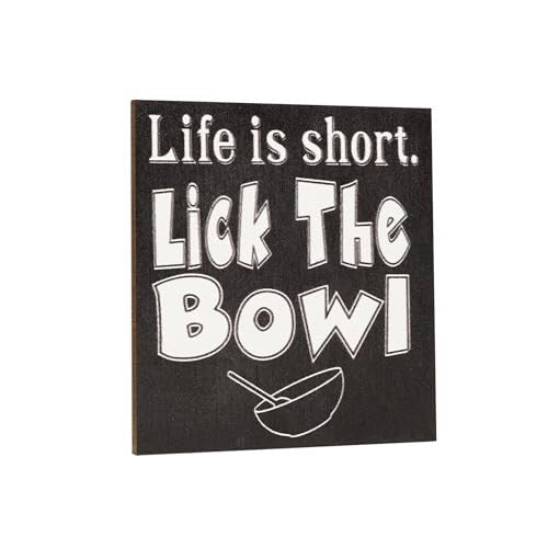 JennyGems Life is Short Lick The Bowl Funny Fridge Magnet, Refrigerator Magnets